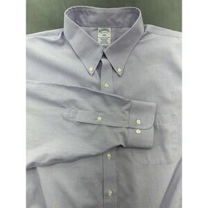 Brooks Brothers Shirt Mens 18 Purple Regent Dress Button Down Long Sleeve Pocket